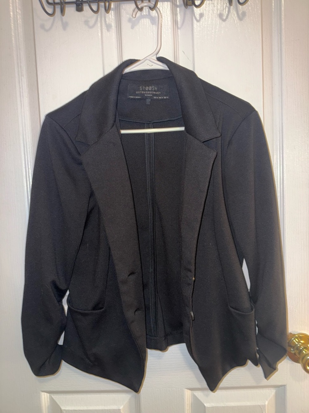Stoosh Black Women's Open-Front Blazer Jacket